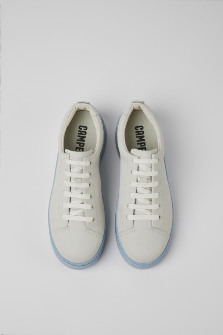 Zweitplatzierter Sneaker Aus Ungefärbtem Leder In Weiß Und Blau Für Damen Von Camper De New Arrivals