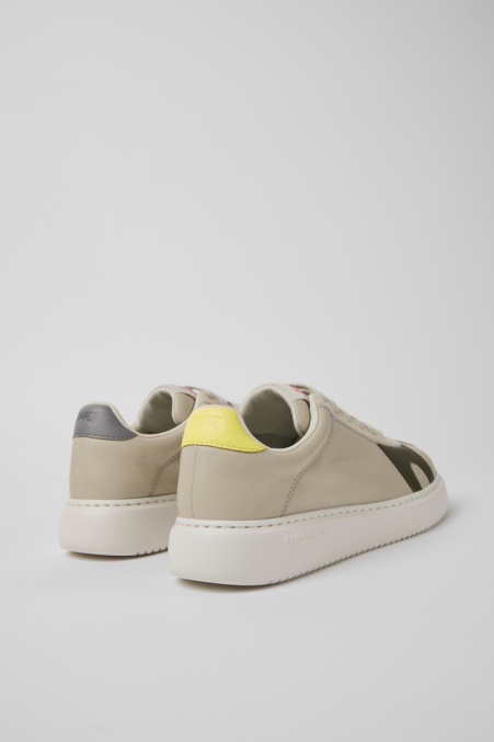Camper De Twins Sneaker Aus Grauem Leder Und Nubukleder Für Damen Neu Eingetroffen