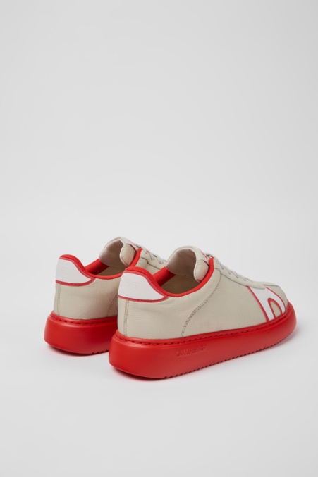 Runner K21 Damenturnschuhe Aus Grauem Und Rotem Textil Und Nubukleder Camper De Neu Eingetroffen
