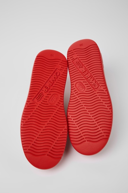 Runner K21 Damenturnschuhe Aus Grauem Und Rotem Textil Und Nubukleder Camper De Neu Eingetroffen