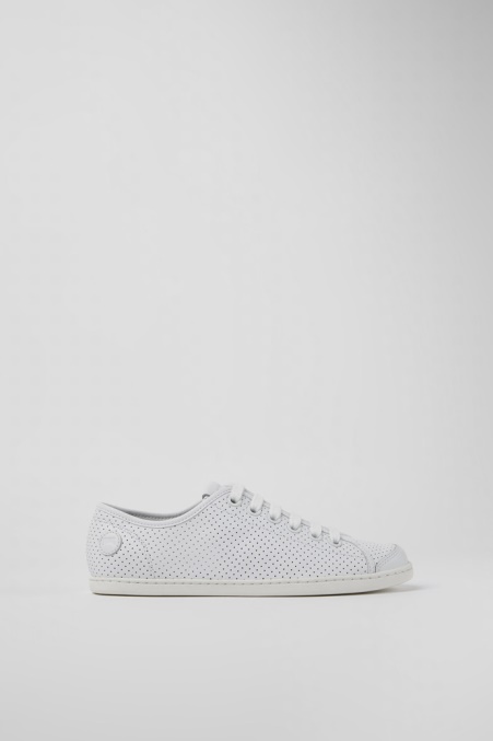 Exklusive Camper De Uno Sneaker Aus Weißem Leder Für Damen