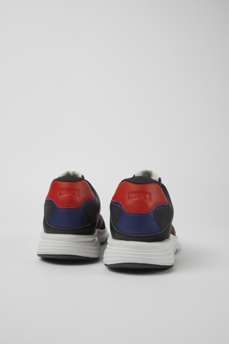 Camper De Drift Schwarze Und Rote Textil- Und Ledersneaker Für Damen Neu Eingetroffen