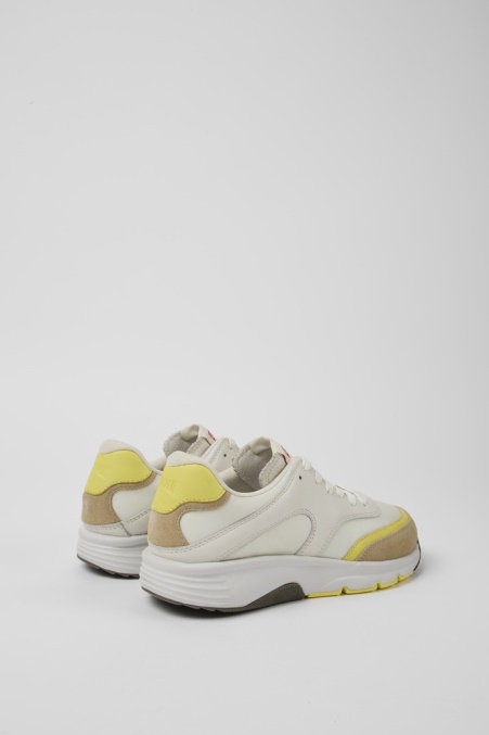 Drift Weiße Und Beige Textil- Und Ledersneaker Für Damen Exklusiv Camper De