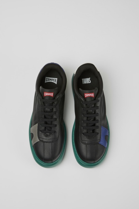 Twins Schwarz-blaue Ledersneaker Für Damen Camper De Neu Eingetroffen