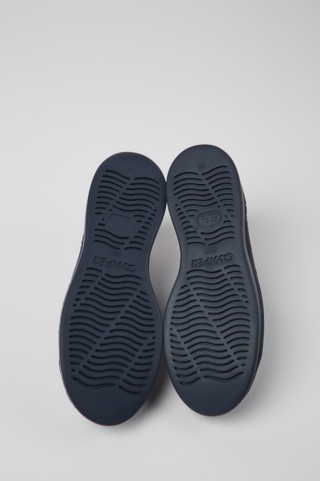 Camper De Design Twins Blau Und Grün Bedruckte Lederturnschuhe Für Damen