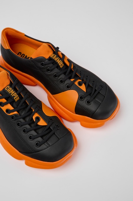 Karst Schwarz-orange Lederschuhe Damen Exklusiv Camper De