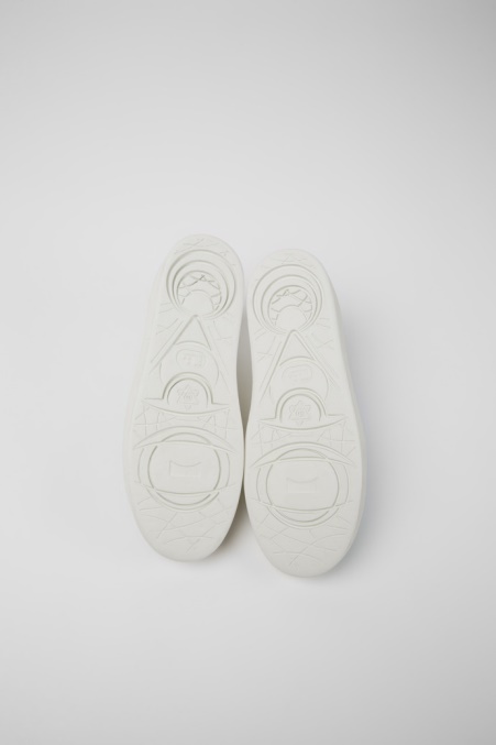 Exklusive Camper De Twins Grün-blau-weiße Lederturnschuhe Für Damen