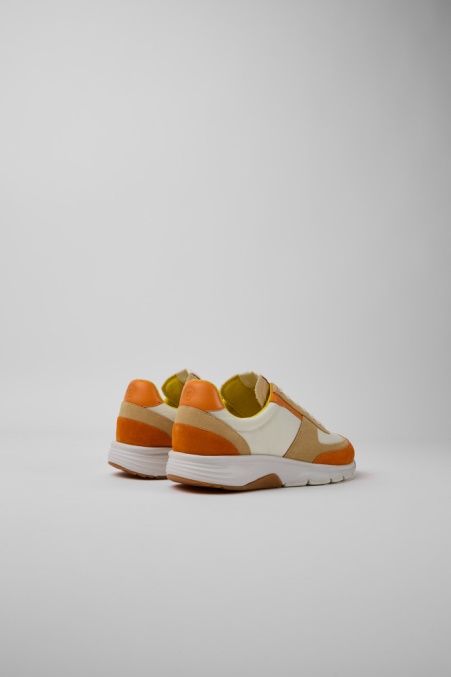 Drift Weiß Beige Und Orange Nubuk Turnschuhe Für Damen Camper De Neu Eingetroffen