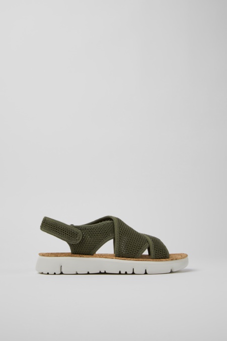 Camper De Design Oruga Grüne Textilsandalen Für Damen