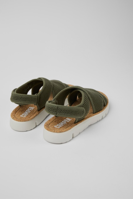 Camper De Design Oruga Grüne Textilsandalen Für Damen