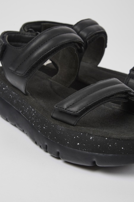 Camper De Oruga Up Schwarze Ledersandalen Für Damen Neu Eingetroffen