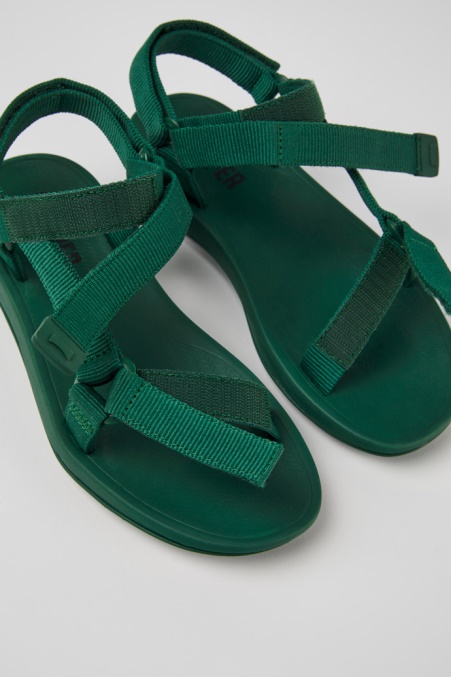 Design Match Grüne Textilsandalen Für Damen Camper De