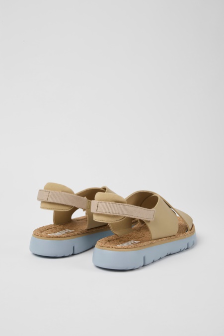 Oruga Beige Leder- Und Textilsandalen Für Damen Exklusiv Camper De