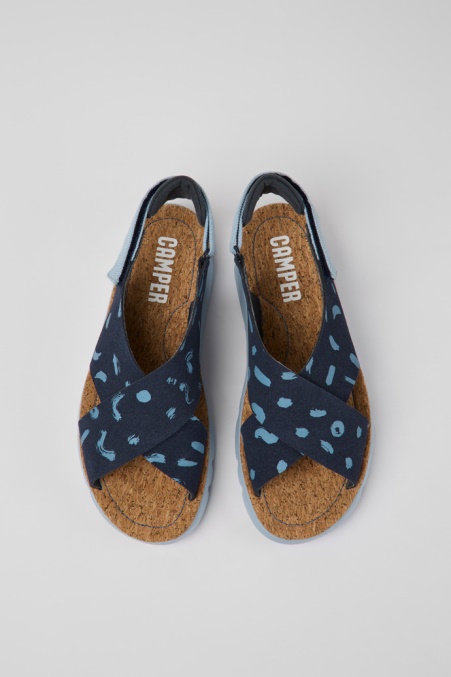 Design Oruga Mehrfarbige Nubuk- Und Textilsandalen Für Damen Camper De