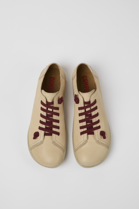 Camper De Design Peu Beige Lederschuhe Für Damen