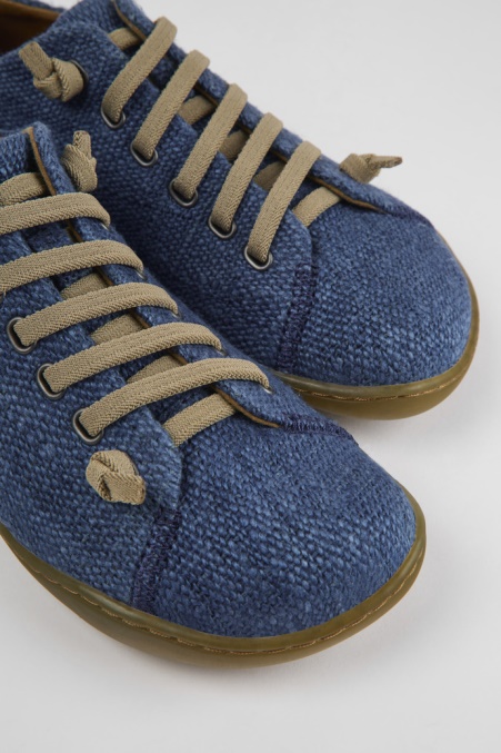 Design Peu Blauer Textilschuh Für Damen Camper De