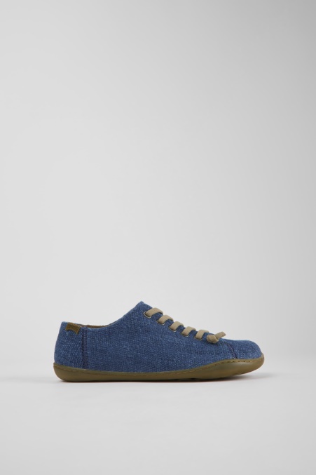 Design Peu Blauer Textilschuh Für Damen Camper De