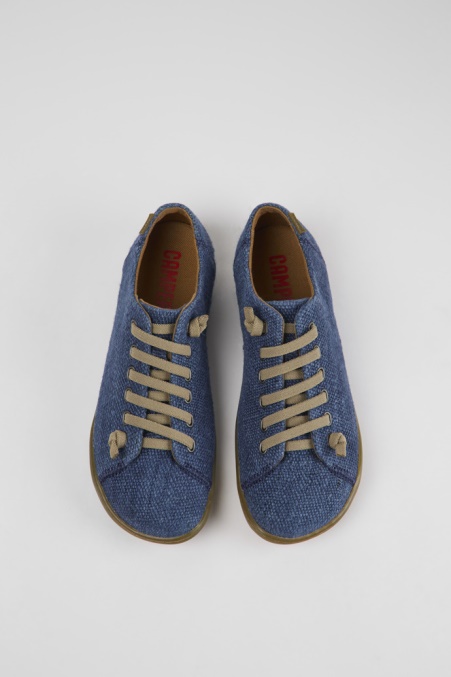 Design Peu Blauer Textilschuh Für Damen Camper De