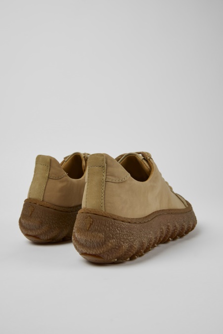 Exklusive Camper De Ground Michelinbeige Textil- Und Lederschuhe Für Damen