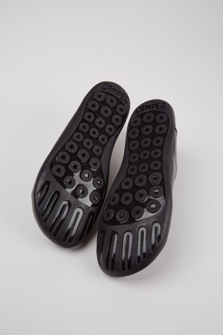 Twins Schwarze Leder- Und Wollschuhe Für Damen Camper De Neu Eingetroffen