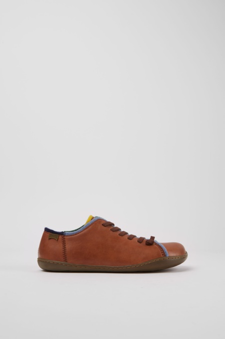 Camper De Design Twins Braune Und Blaue Lederschuhe Für Damen