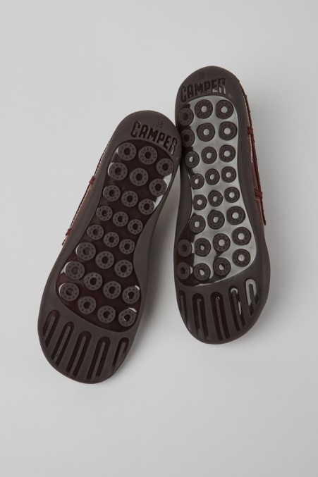 Camper De Design Twins Weinrote Lederschuhe Für Damen