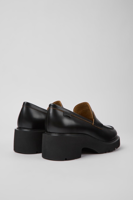 Design Milah Schwarze Lederloafer Für Damen Camper De