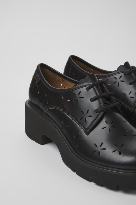 Exklusive Camper De Milah Schwarze Lederschuhe Für Damen