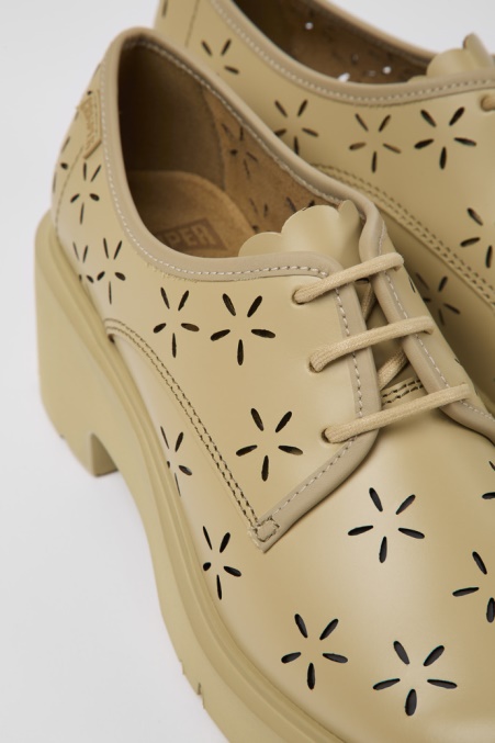 Design Milah Beige Lederschuhe Damen Camper De