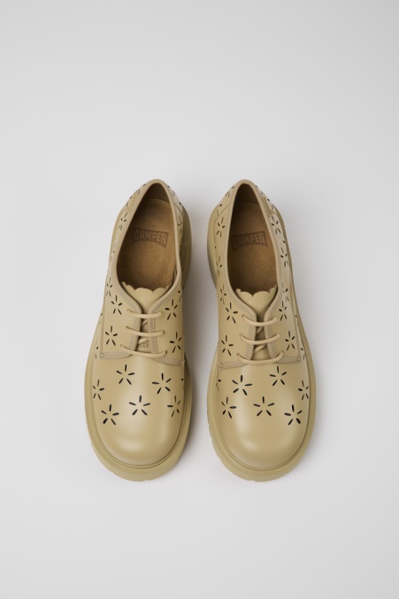 Design Milah Beige Lederschuhe Damen Camper De