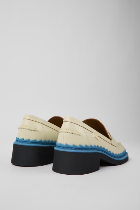 Design Taylor Weiß-blaue Lederloafer Für Damen Camper De
