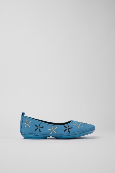 Design Twins Blaue Nubuk Ballerinas Für Damen Camper De