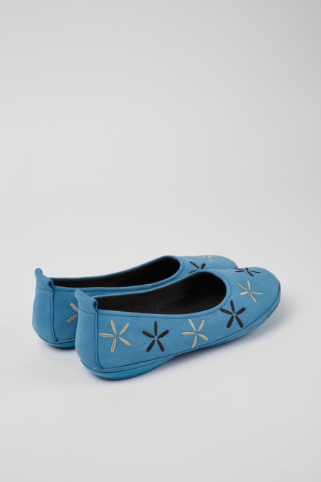 Design Twins Blaue Nubuk Ballerinas Für Damen Camper De