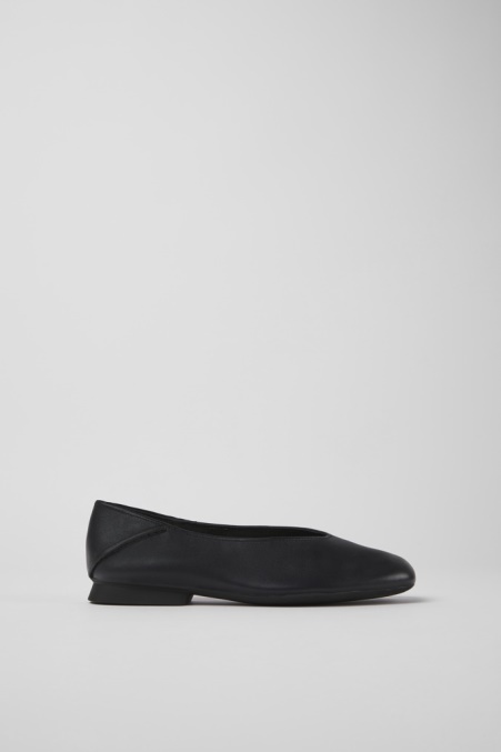 Design Casi Myra Schwarze Lederballerinas Für Damen Camper De