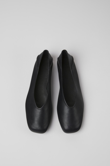 Design Casi Myra Schwarze Lederballerinas Für Damen Camper De