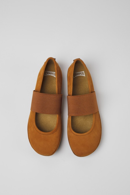 Design Rechts Braun Nubuk Ballerinas Für Damen Camper De