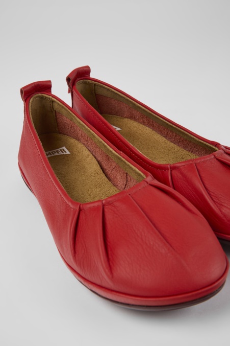 Camper De Right Rote Lederballerinas Für Damen Neu Eingetroffen