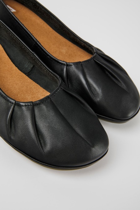 Design Rechts Schwarze Leder Ballerinas Für Damen Camper De