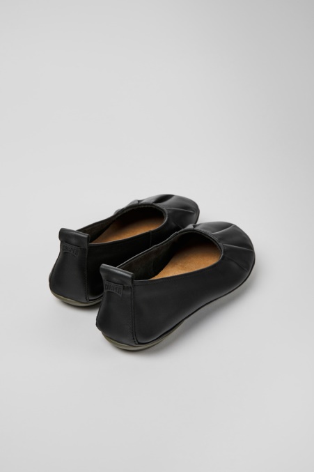Design Rechts Schwarze Leder Ballerinas Für Damen Camper De
