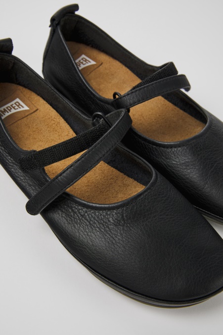 Rechts Schwarze Leder Ballerinas Für Damen Camper De Neu Eingetroffen