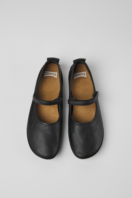 Rechts Schwarze Leder Ballerinas Für Damen Camper De Neu Eingetroffen