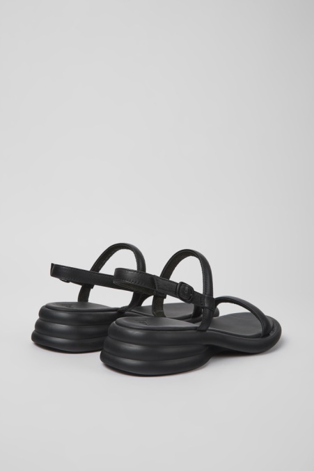 Camper De Spiro Schwarze Ledersandalen Für Damen Neu Eingetroffen