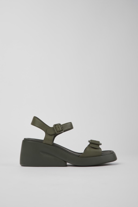 Kaah Grüne Ledersandalen Für Damen Camper De Neu Eingetroffen