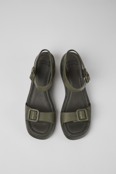 Kaah Grüne Ledersandalen Für Damen Camper De Neu Eingetroffen