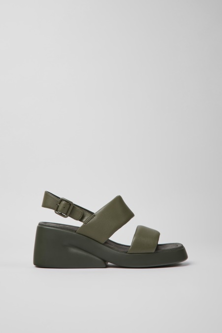 Exklusive Camper De Kaah Grüne Ledersandalen Für Damen