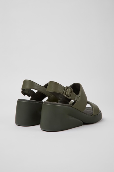 Exklusive Camper De Kaah Grüne Ledersandalen Für Damen