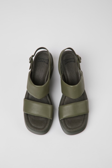 Exklusive Camper De Kaah Grüne Ledersandalen Für Damen