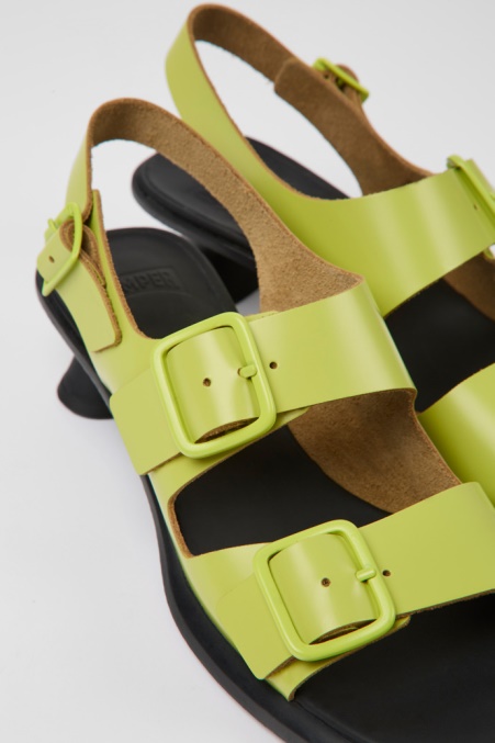 Design Dina Grüne Ledersandalen Für Damen Camper De