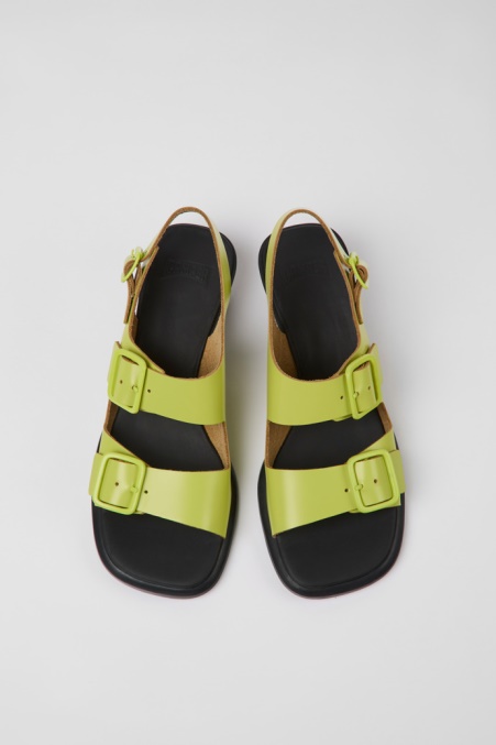 Design Dina Grüne Ledersandalen Für Damen Camper De