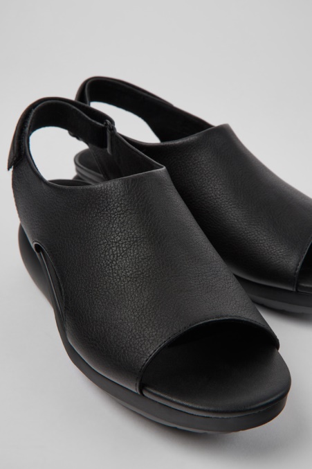 Camper De Balloon Schwarze Ledersandalen Für Damen Neu Eingetroffen